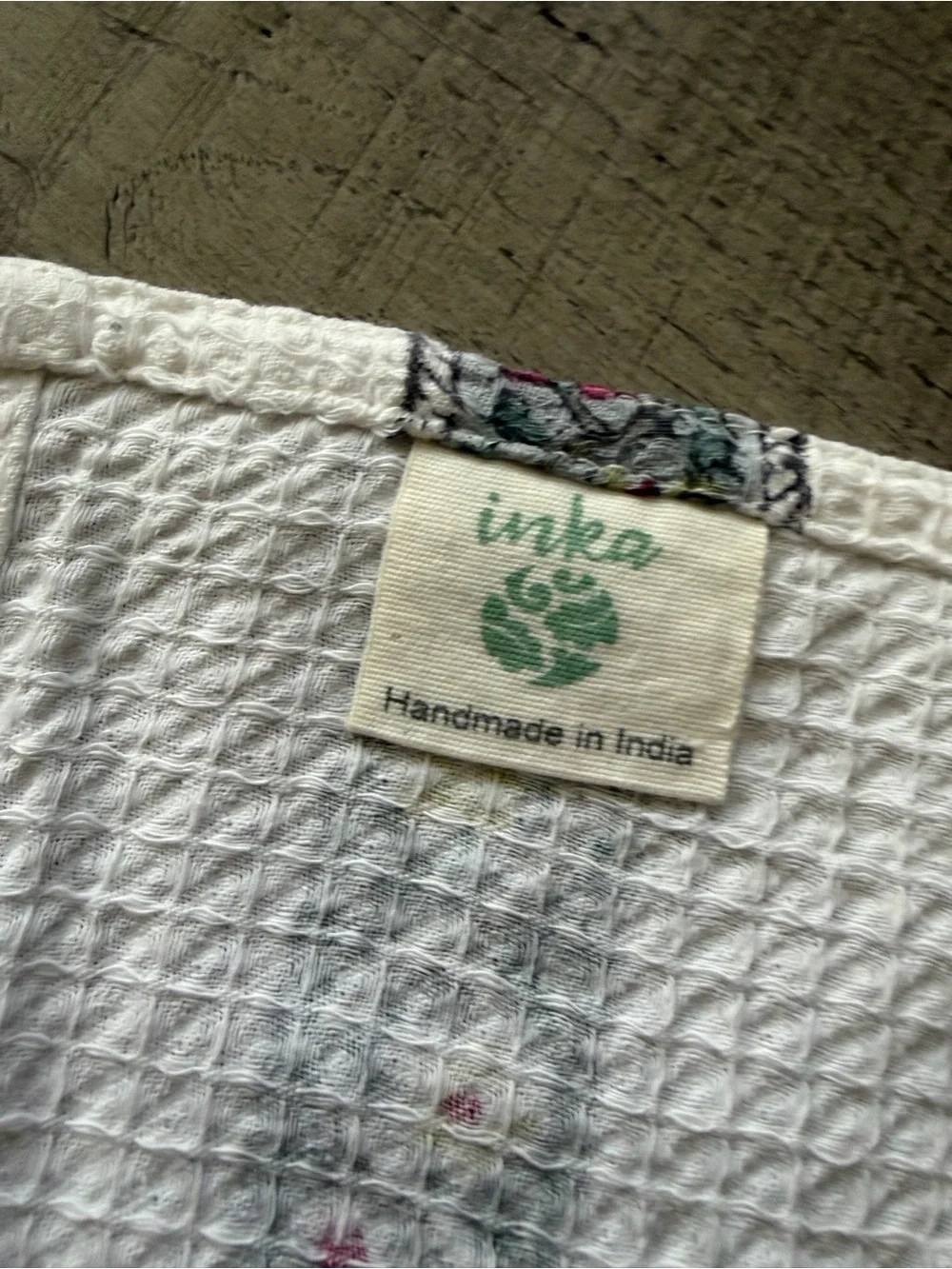Inka Guldasta Waffle Weave Hand Towels – Set of 2 – 15” x 24” NWT Handmade